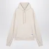 JIL SANDER IVORY SWEATER WITH LOGO PATCH