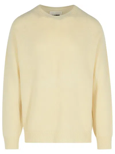 Jil Sander Wool Blend Crew Neck Sweater In Neutral
