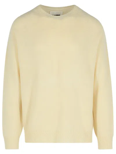 Jil Sander Ivory Virgin Wool Blend Sweater Men In Neutral