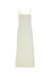 Jil Sander Ivory Viscose Blend Dress In Metallic