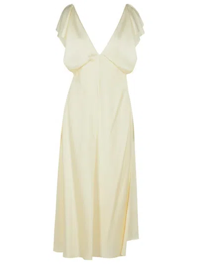 Jil Sander Ivory Viscose Blend Dress In Beige