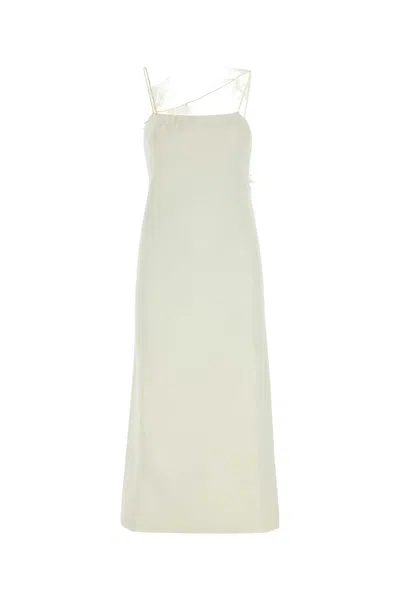 JIL SANDER JIL SANDER IVORY VISCOSE BLEND DRESS