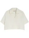 Jil Sander Ivory Viscose Blend Oversize Polo Shirt