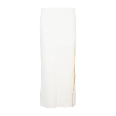 JIL SANDER JIL SANDER IVORY VISCOSE BLEND SKIRT