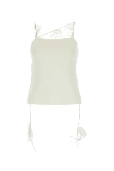Jil Sander Ivory Viscose Blend Top In Neutral