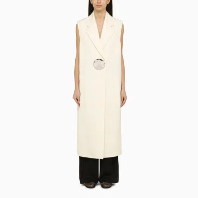 Jil Sander Ivory Viscose Blend Vest
