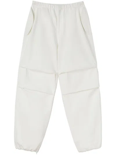 Jil Sander Trousers Cotton Drawstring Cuffs In White
