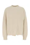 Jil Sander Ivory Wool Oversize Sweater In White