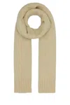 Jil Sander Wool Scarf With Knit Texture And Ribbed Edges