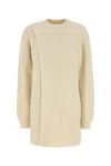 Jil Sander Wool Sweater Dress Crew Neck In Yellow