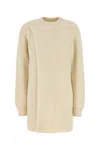Jil Sander Wool Sweater Dress Crew Neck In Neutral