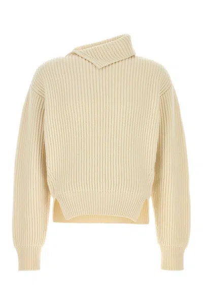 JIL SANDER JIL SANDER IVORY WOOL SWEATER