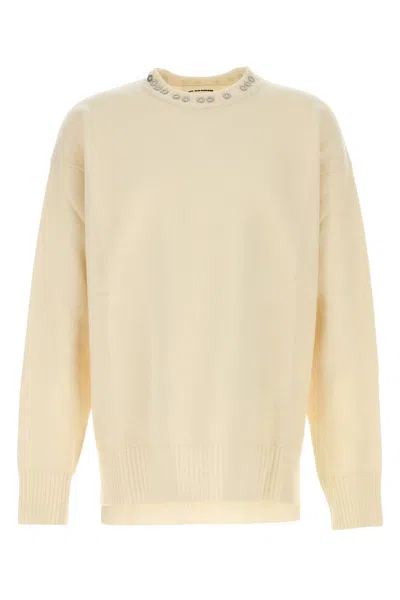 JIL SANDER JIL SANDER IVORY WOOL SWEATER