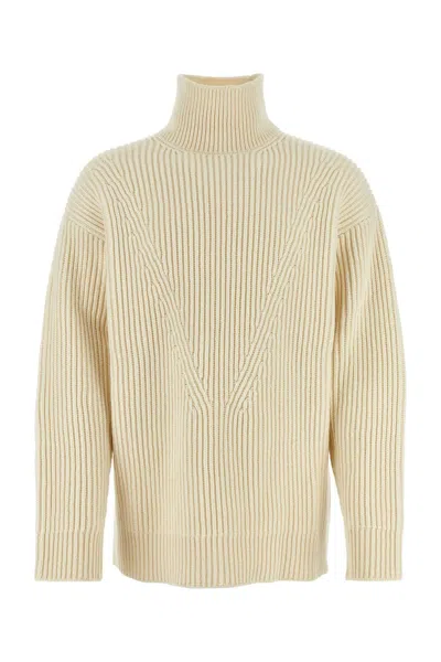 Jil Sander Ivory Wool Sweater In White