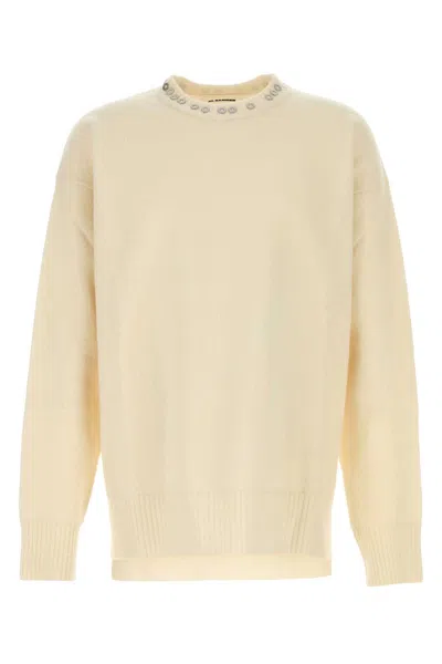 JIL SANDER IVORY WOOL SWEATER
