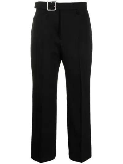 JIL SANDER FITTED CROPPED PANT WITH FLARED HEM,J02KA0157.J40021 001 BLACK