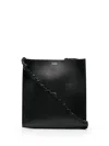 Jil Sander Medium Faux Leather Shoulder Bag In Black  