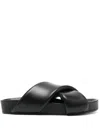 Jil Sander Black Sandals With Criss Cros Bands In Black  