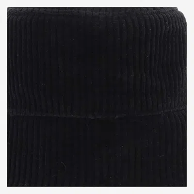 Jil Sander J40tc0132 Cotton Velvet Bucket Hat In Black