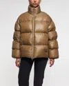 Jil Sander Quilted Puffer Coat In Neutral