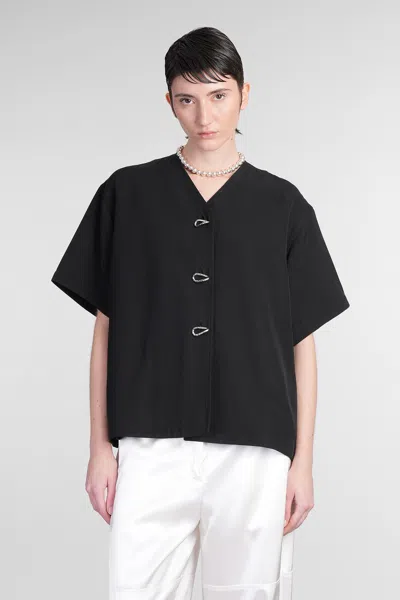 JIL SANDER JACKET 64 CASUAL JACKET IN BLACK VISCOSE