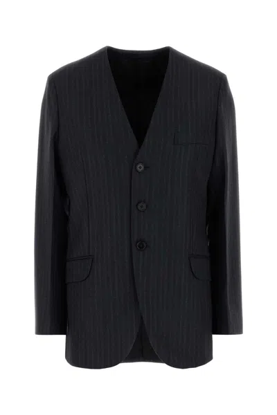Jil Sander Long-sleeved Suit Jacket In Black