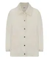 Jil Sander Beige Logo-print Cotton Shirt Jacket In Beige