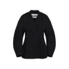 Jil Sander V-neck Wool Wrap Jacket In Black