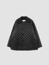 Jil Sander Quilted Maxi Jacket With Detachable In Black
