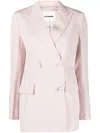 Jil Sander Woman Blazer Pink Size 6 Viscose, Silk In Pink & Purple