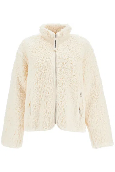 Jil Sander Jacket In Teddy Knit In White