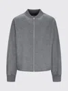 Jil Sander Zip-up Wool Bomber Jacket In Gray