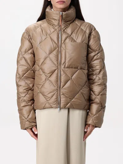 Jil Sander Quilted Down Jacket In Braun