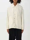 Jil Sander White Shirt Jacket With Logo In Natural