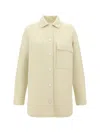 Jil Sander Virgin Wool Oversized Coat With Patch Pocket In Pearl