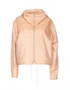 Jil Sander Blend Silk Zip-up Hooded Jacket In Pink