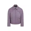 Jil Sander Textured Long Sleeve Jacket Zippered Pockets In Purple