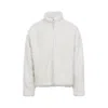 Jil Sander Natural White Cotton Fleece Jacket In White