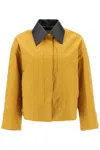 JIL SANDER JACKET WITH LEATHER COLLAR