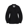 Jil Sander V-neck Wool Wrap Jacket In Black