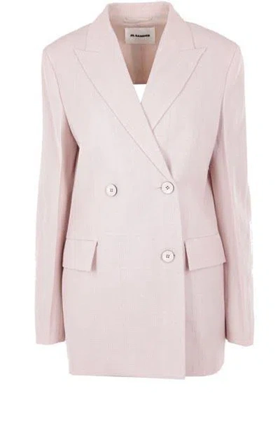 Jil Sander Double Breast Blazer Jacket In Pink