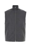 Jil Sander Sleeveless Wool Jacket With High Ribbed Collar In Gray