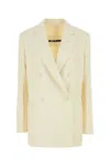 Jil Sander Double-breasted Long-sleeved Jacket In Yellow