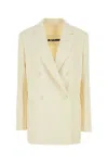 Jil Sander Double-breasted Long-sleeved Jacket In Yellow