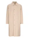 Jil Sander Logo-print Coat In Beige