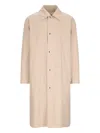 Jil Sander Logo-print Coat In Beige