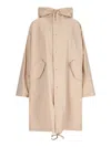 Jil Sander Back Logo Parka In Beige