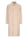Jil Sander Logo-print Coat In Beige