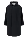 Jil Sander Relaxed Hooded Jacket Side Pockets In Black