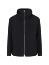 Jil Sander Hooded Long Sleeve Jacket Drawstring Detail In Black